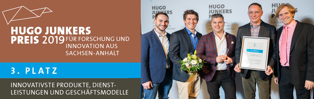 Das Schluckmesssystem RehaIngest ist mit einem dritten Platz beim Hugo-Junkers-Preis 2019 ausgezeichnet worden. Eine tolle Auszeichnung für die Arbeit des Teams. © IMG Sachsen-Anhalt/Joachim Blobel