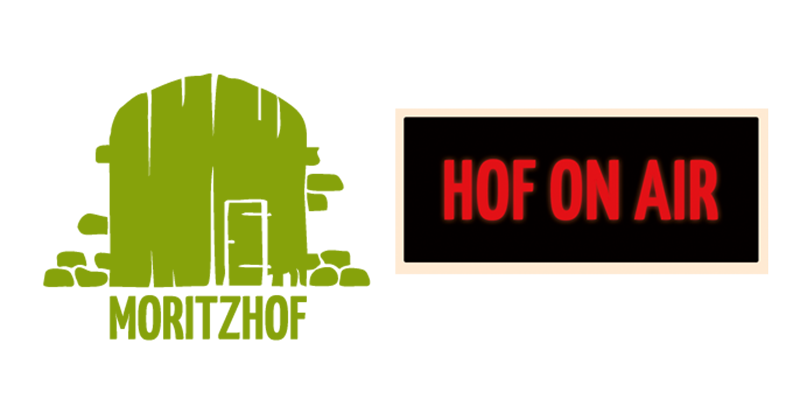 Logos des Moritzhof Magdeburg und der Aktion Hof On Air