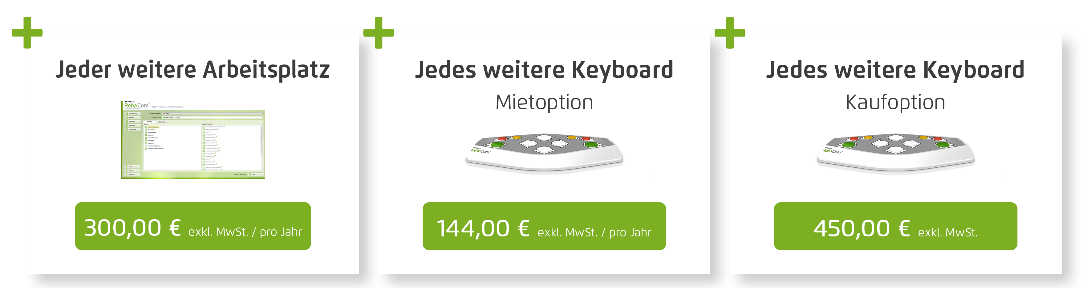 RehaCom® Preise Arbeitsplatz, Keyboard