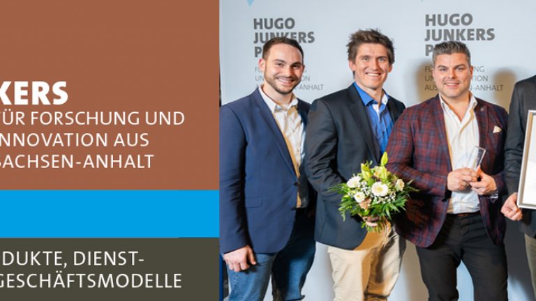 Hugo-Junkers-Preis 2019 Das Schluckmesssystem RehaIngest ist mit einem dritten Platz beim Hugo-Junkers-Preis 2019 ausgezeichnet worden. Eine tolle Auszeichnung für die Arbeit des Teams. © IMG Sachsen-Anhalt/Joachim Blobel